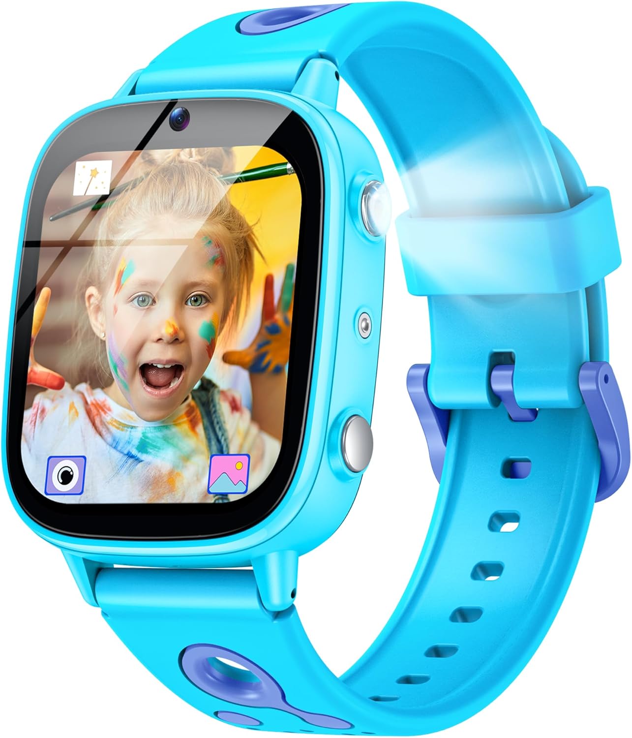 Detalle de Montre Connectée Enfant Cadeaux Smartwatch 1,8" HD Caméra et Jeux – Étanche IP68 et 26 puzzles