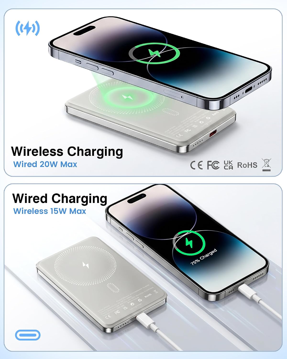 Thumbnail 3 de Ultra Slim MagSafe Power Bank 5000mAh — 15W Wireless & 20W USB-C Fast Charging