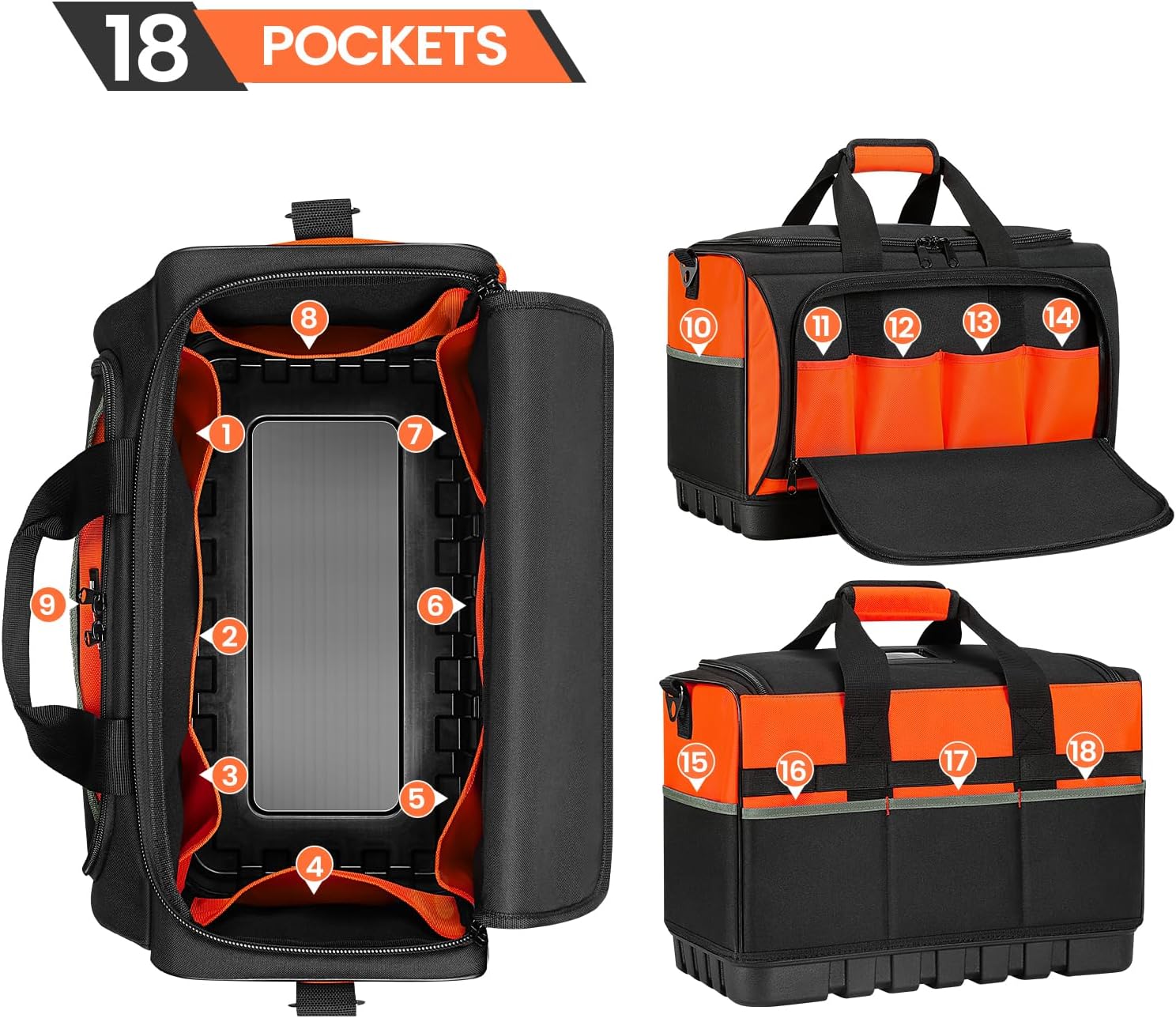 Thumbnail 2 de TUFFWORX tool bag 20 inch wide mouth 18 pockets