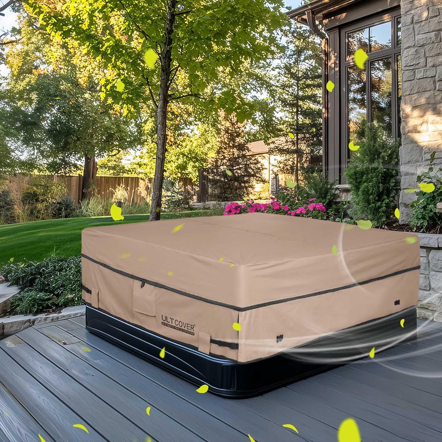 Thumbnail 6 de ULTCOVER UCH Square Hot Tub Cover, 600D Waterproof Brown, 80-Inch