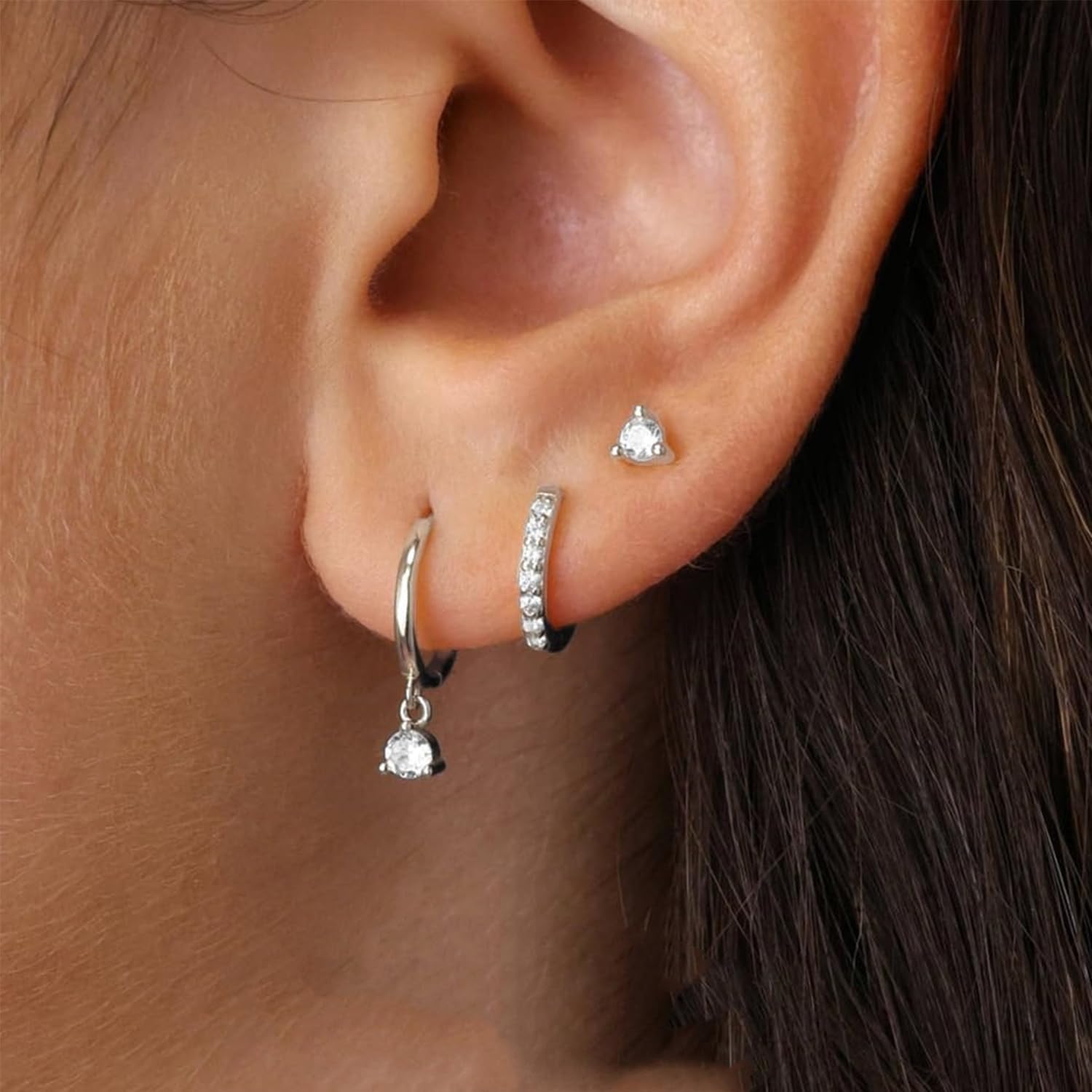 Thumbnail 3 de 3 Paar Ohrringe Silber 925 Set Damen