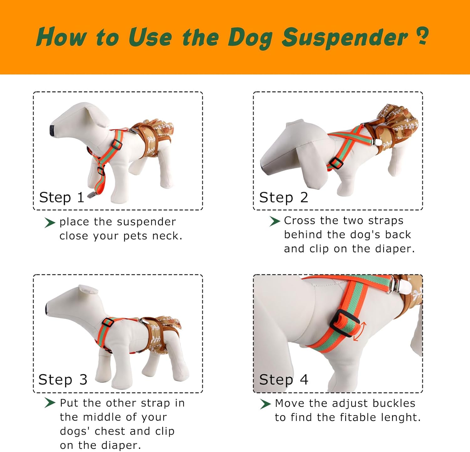 Thumbnail 4 de Hisprout Hundewindel Hosenträger L