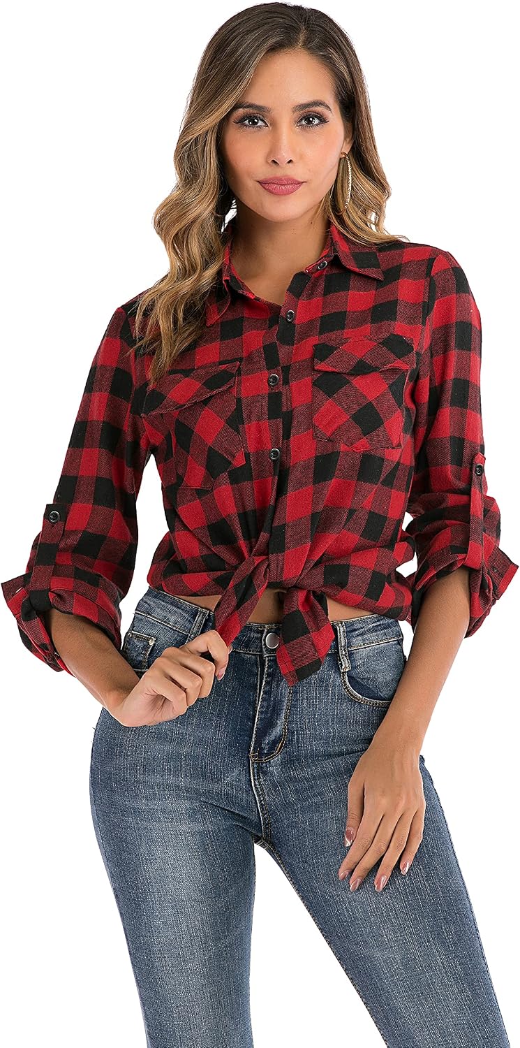 Thumbnail 1 de 100% Cotton Women Flannel Shirt