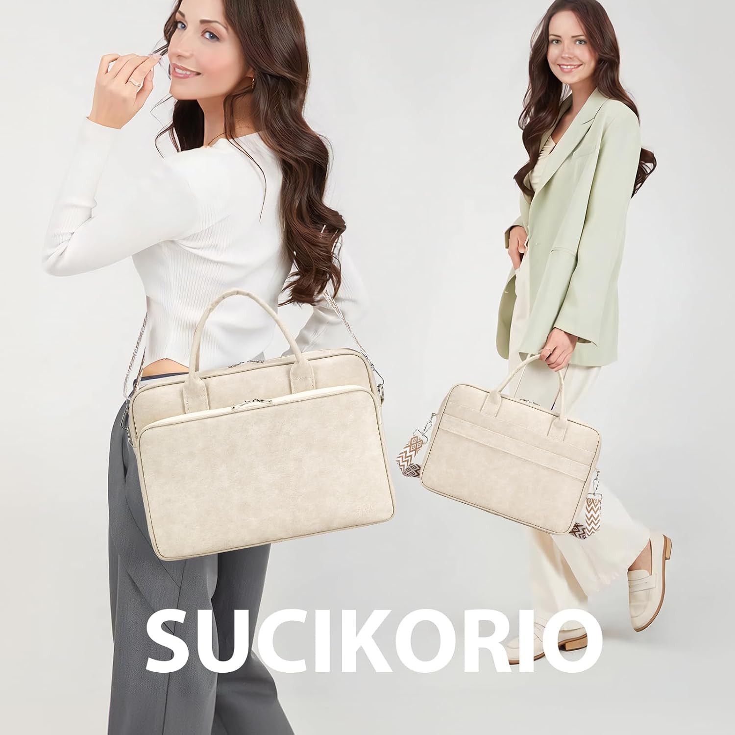 Thumbnail 1 de SUCIKORIO laptoptas voor dames 15,6 inch van leer, waterdicht