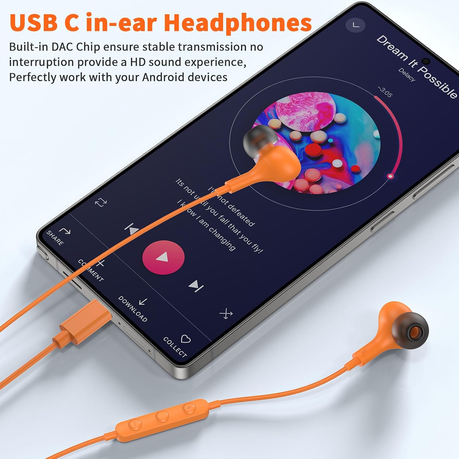 Thumbnail 2 de USB C Headphones with Mic and Volume Control