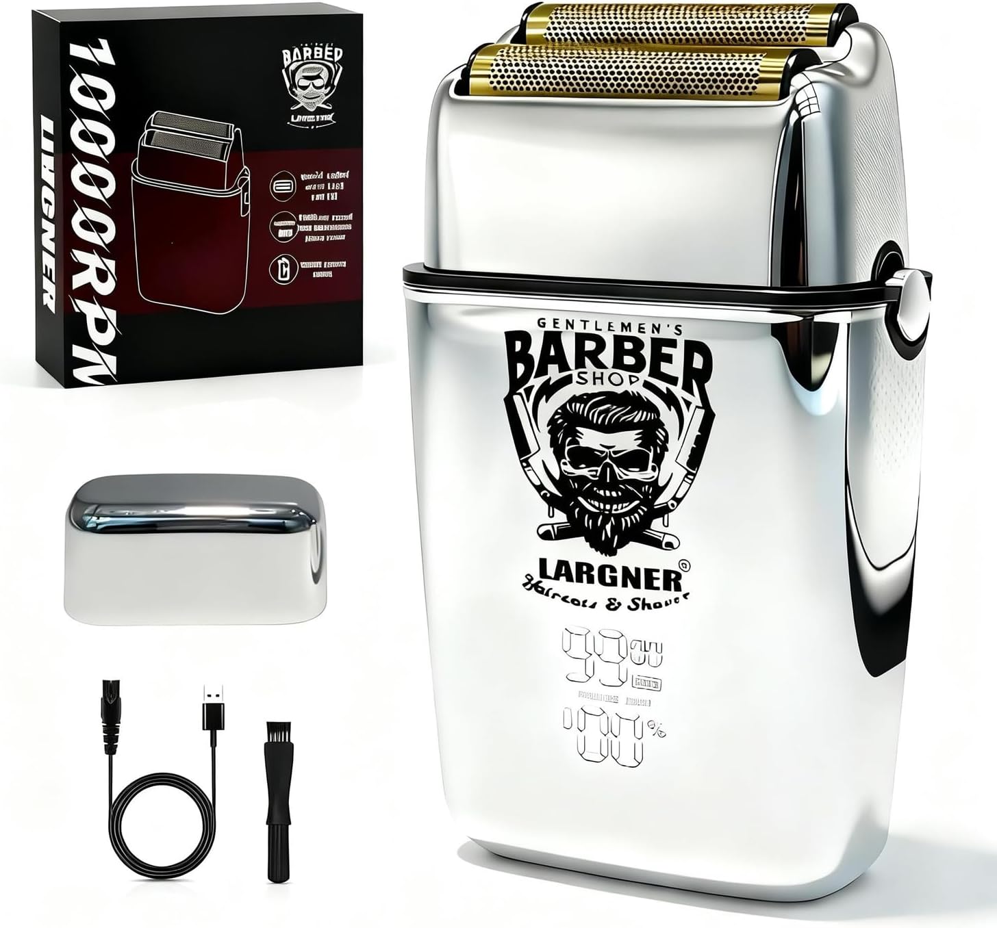 Detalle de Beard Trimmer for Men – Cordless Electric Foil with LCD Display