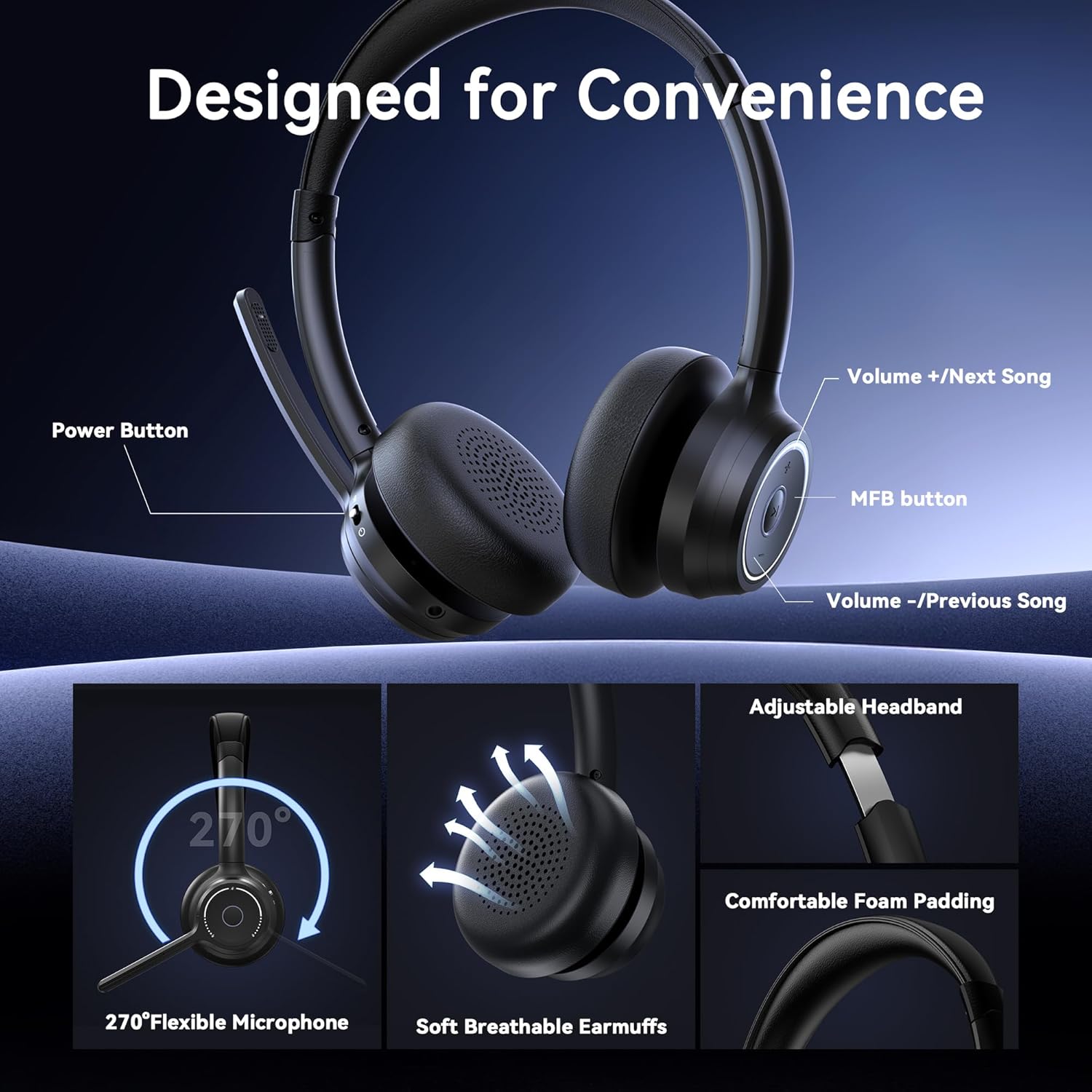Thumbnail 4 de Gixxted 2026 Wireless Headset with Mic Bluetooth 📧