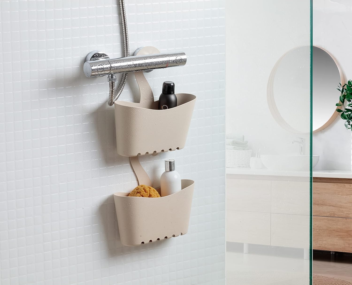 Detalle de TATAY Etagere Douche Suspendue Multifonction – 25 x 9 x 28 cm, Ecohome