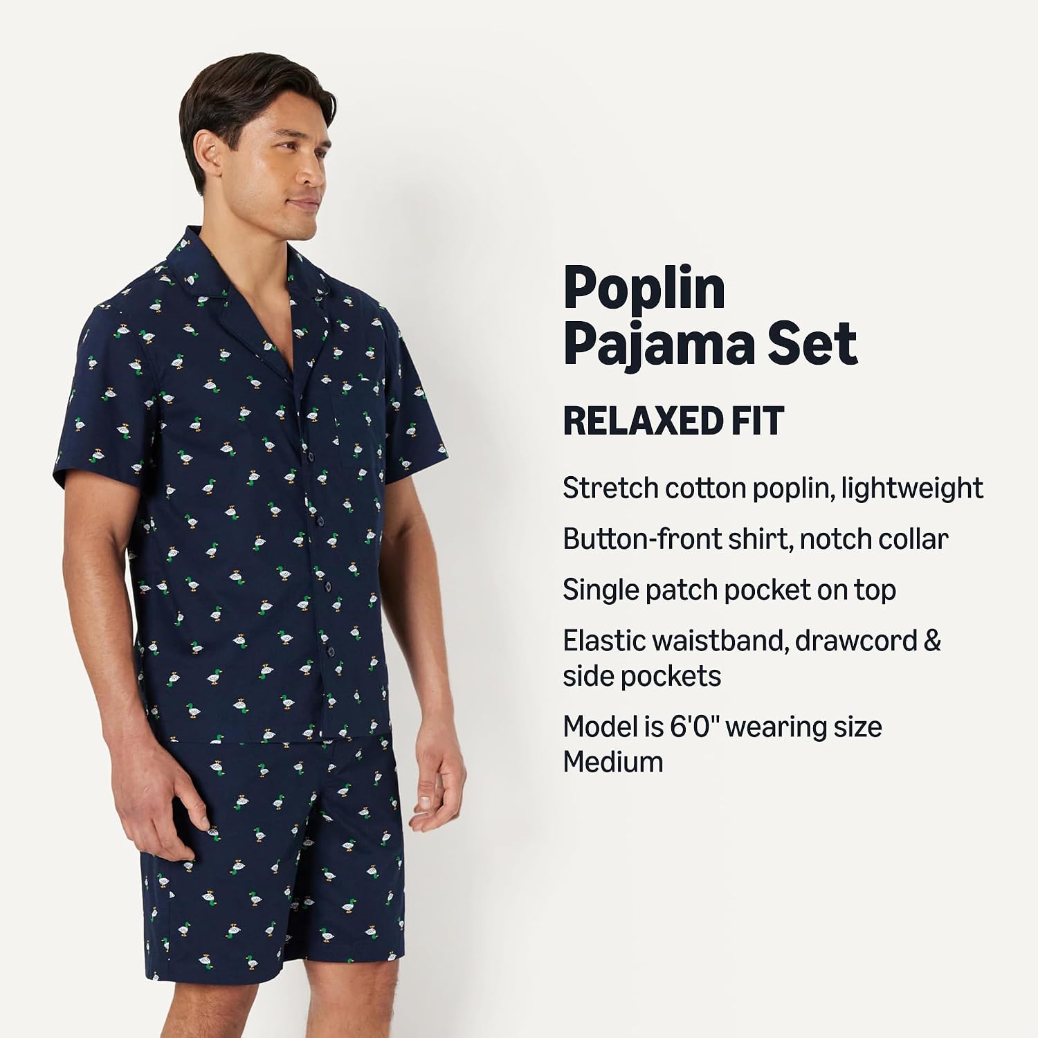 Detalle de Amazon Essentials Men's Short Sleeve Notch Collar Pajama Set