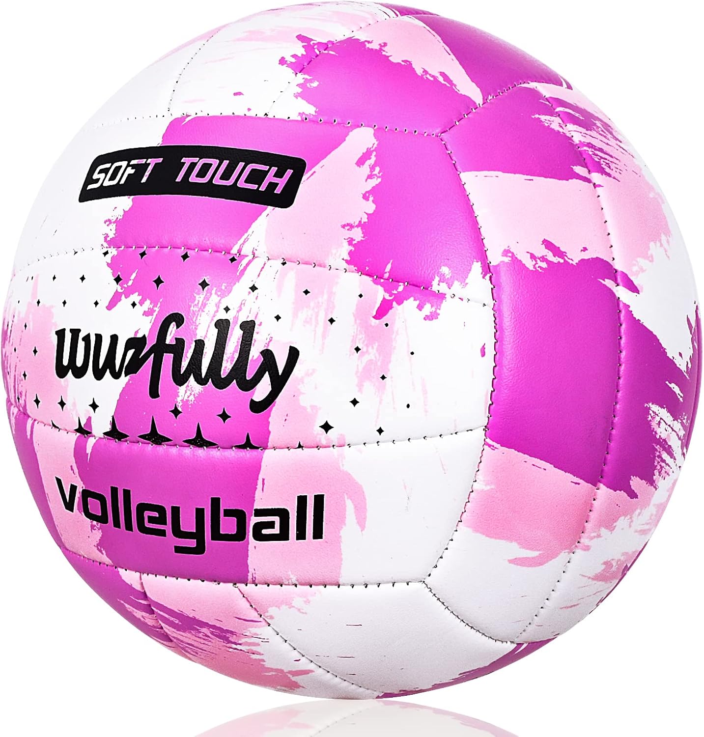 Detalle de Wuzfully Volleyball Kinder Soft Touch (Größe 5) – leichter Beachball für drinnen & draußen