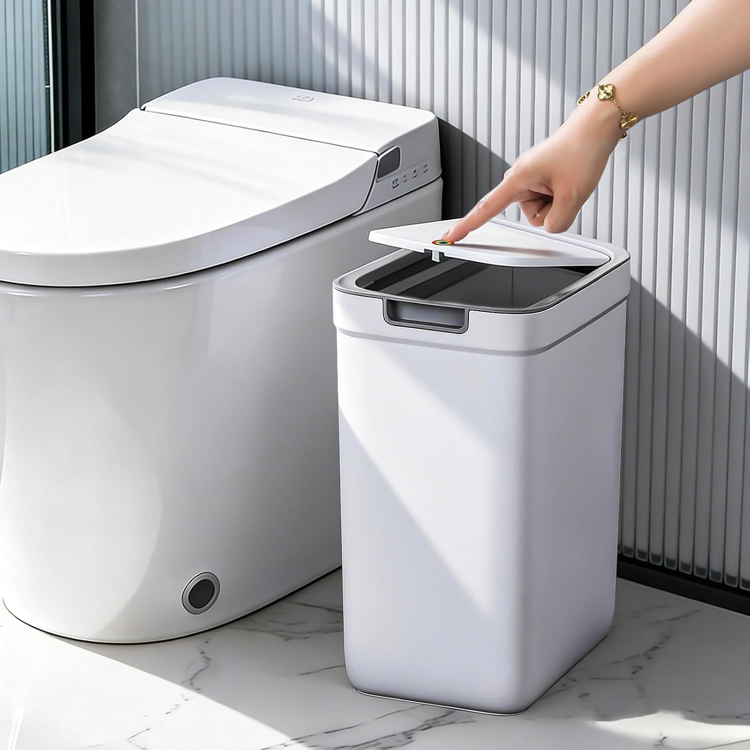 Detalle de MOPUP Kleiner Badezimmer-Mülleimer 9 l