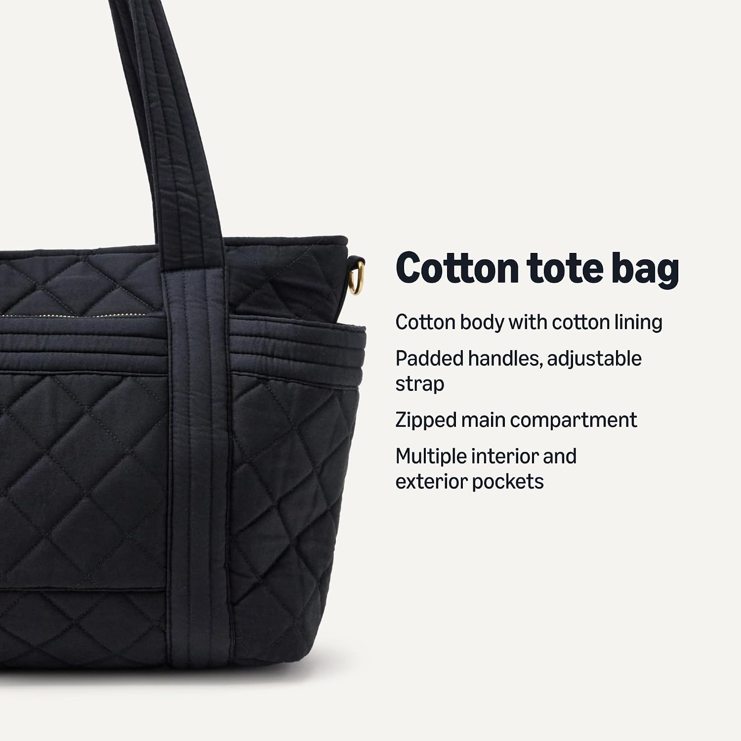 Detalle de Amazon Essentials Women's Quilted Cotton Tote Handbag