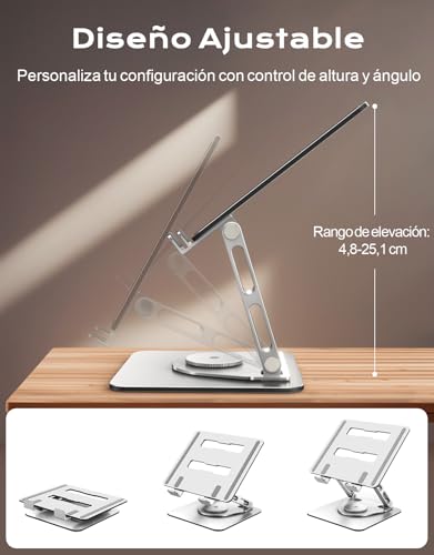 Detalle de Glangeh Soporte Portátil de Mesa 360° Giratorio para Portátiles 10"-16