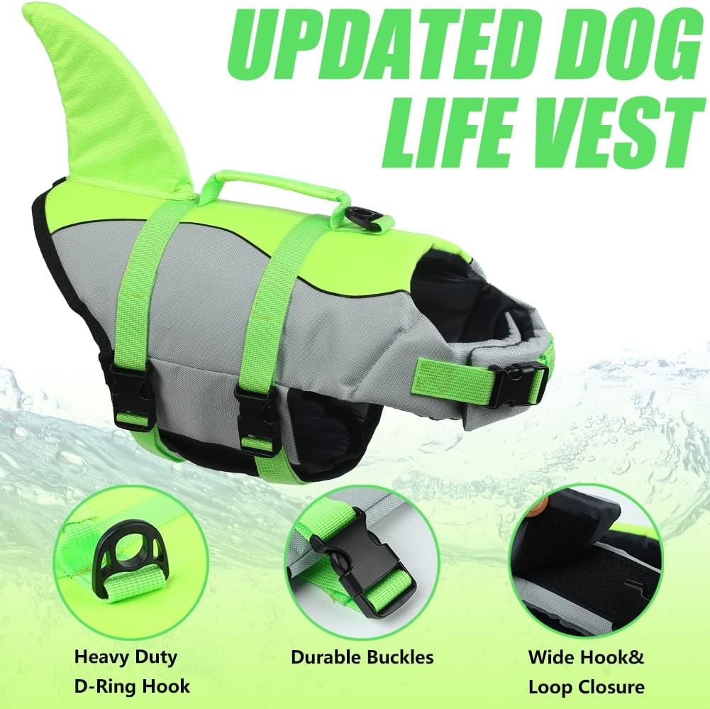 Detalle de EMUST Dog Life Jacket – Adjustable Small/Medium/Large for Water Safety