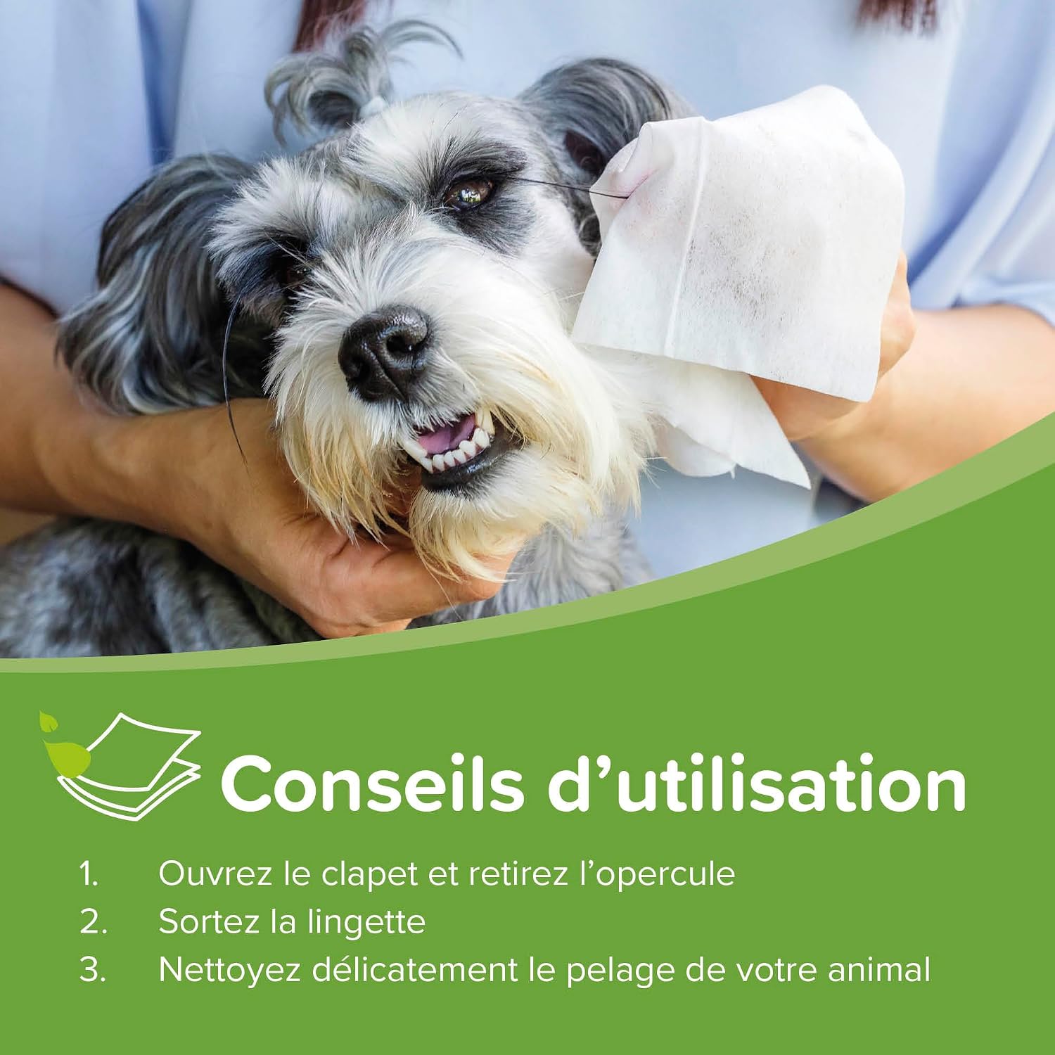 Detalle de Beaphar Lingettes Nettoyantes Yeux, Oreilles, Pattes et Pelage pour Chien etChat – Calendula apaisante – 100 lingettes