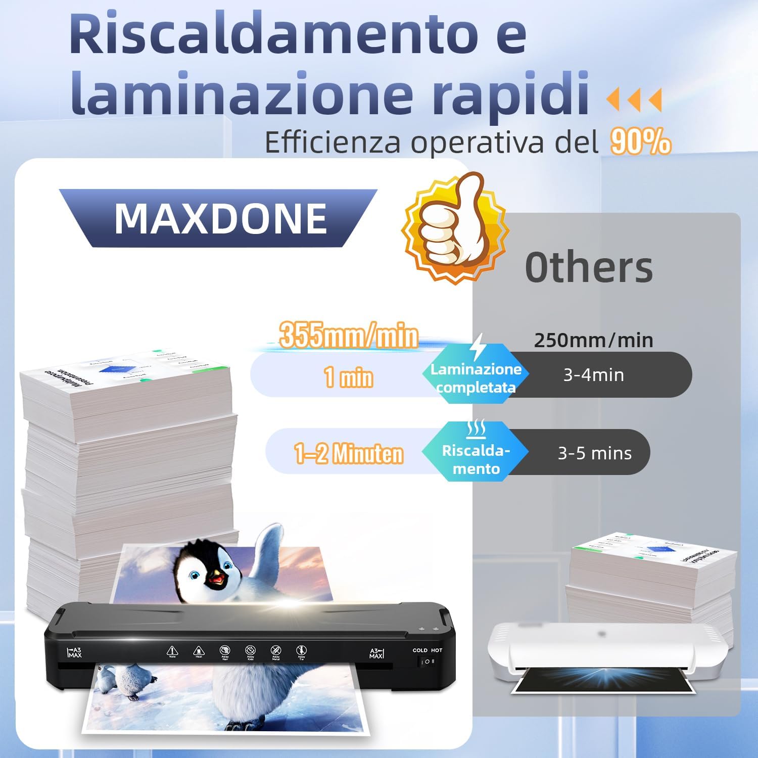 Thumbnail 3 de MAXDONE Plastificatrice A3 355 mm/min 📠