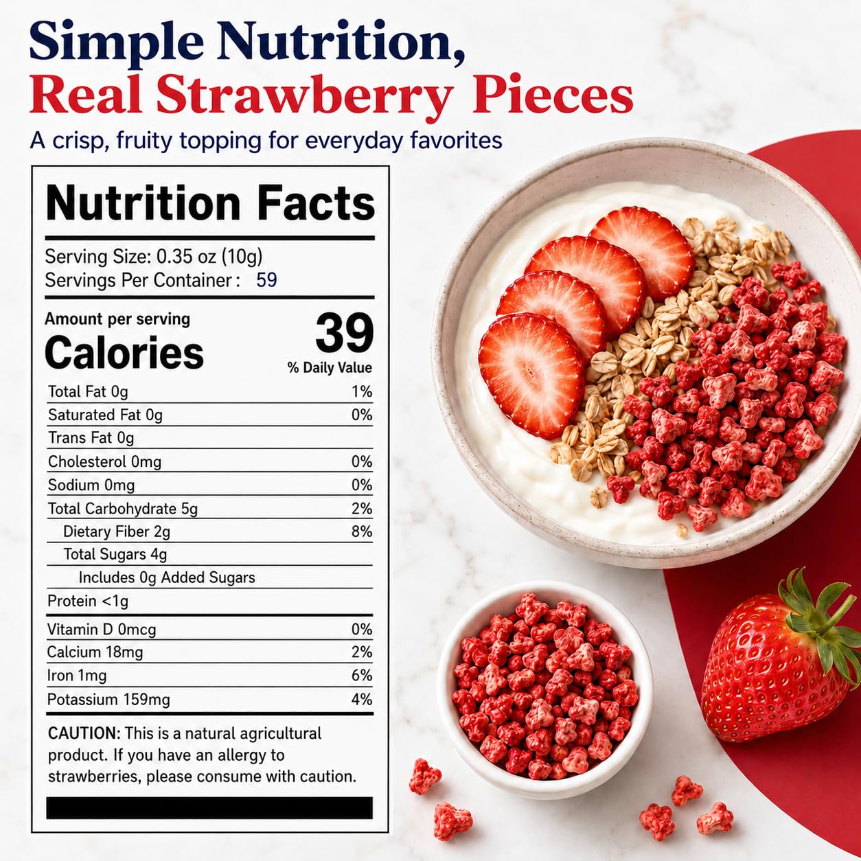 Detalle de WildSap Emeralds Freeze-Dried Strawberries, 19.2 oz Tin, No Added Sugar