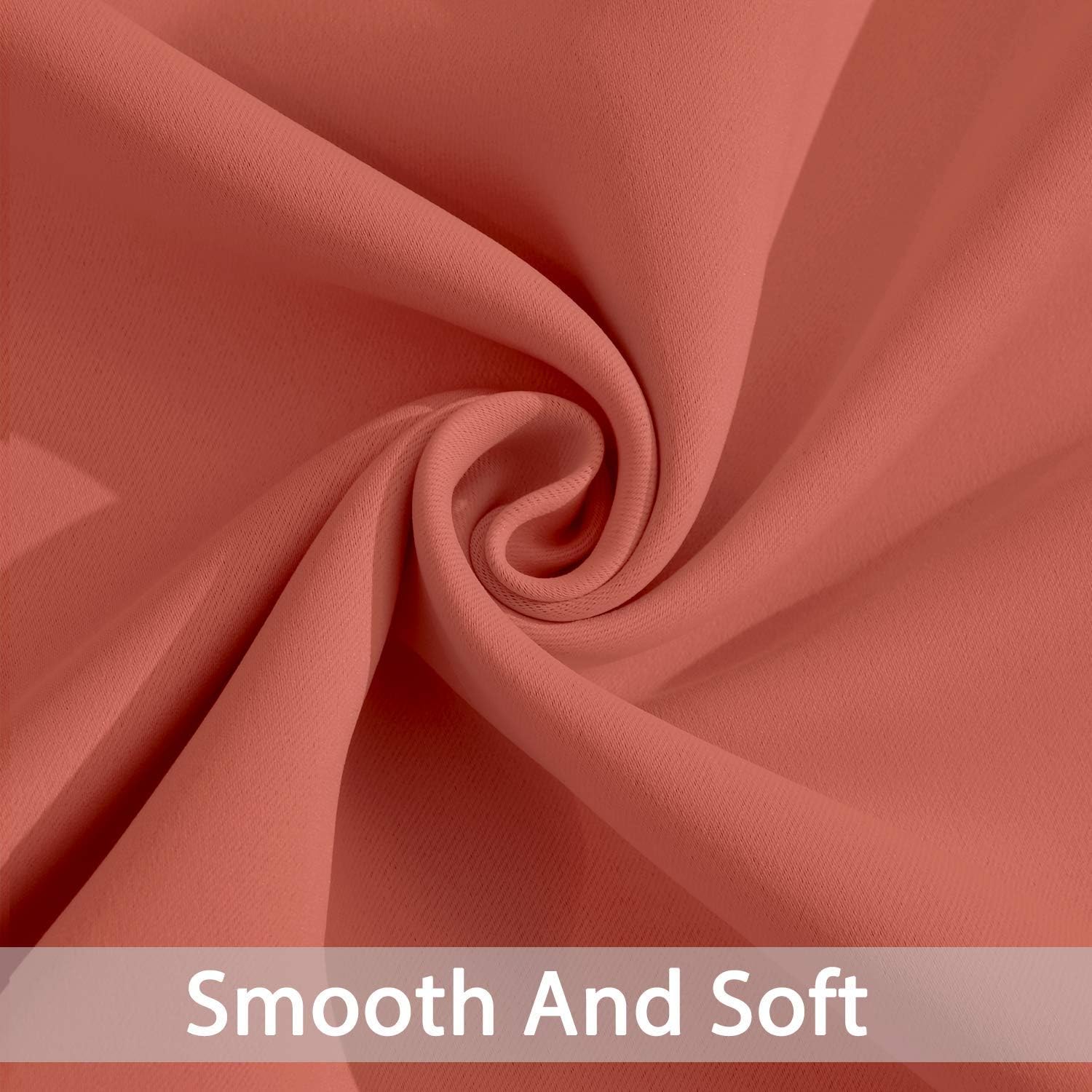 Thumbnail 4 de Yakamok 96in Blackout Curtains - 2 Panels, 52x96, Coral Orange, Grommet, Room Darkening & Thermal