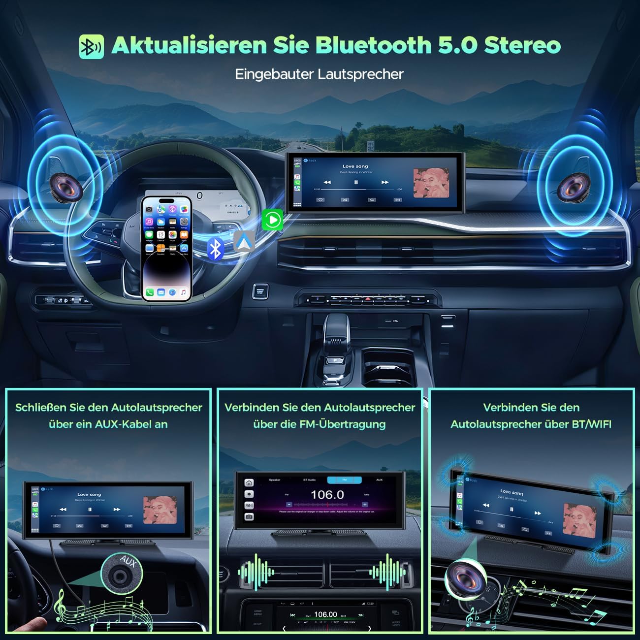 Thumbnail 6 de Autoradio portatile 9,26" con CarPlay e Android Auto