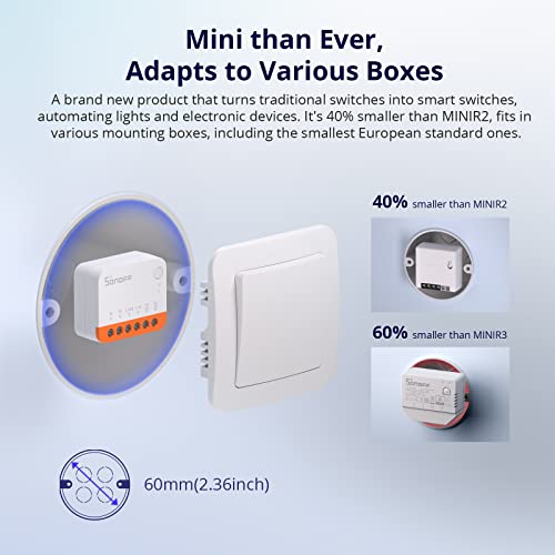 Thumbnail 2 de SONOFF MINI R4 2PCS: interruttori smart WiFi 2 vie con modalità detach relay