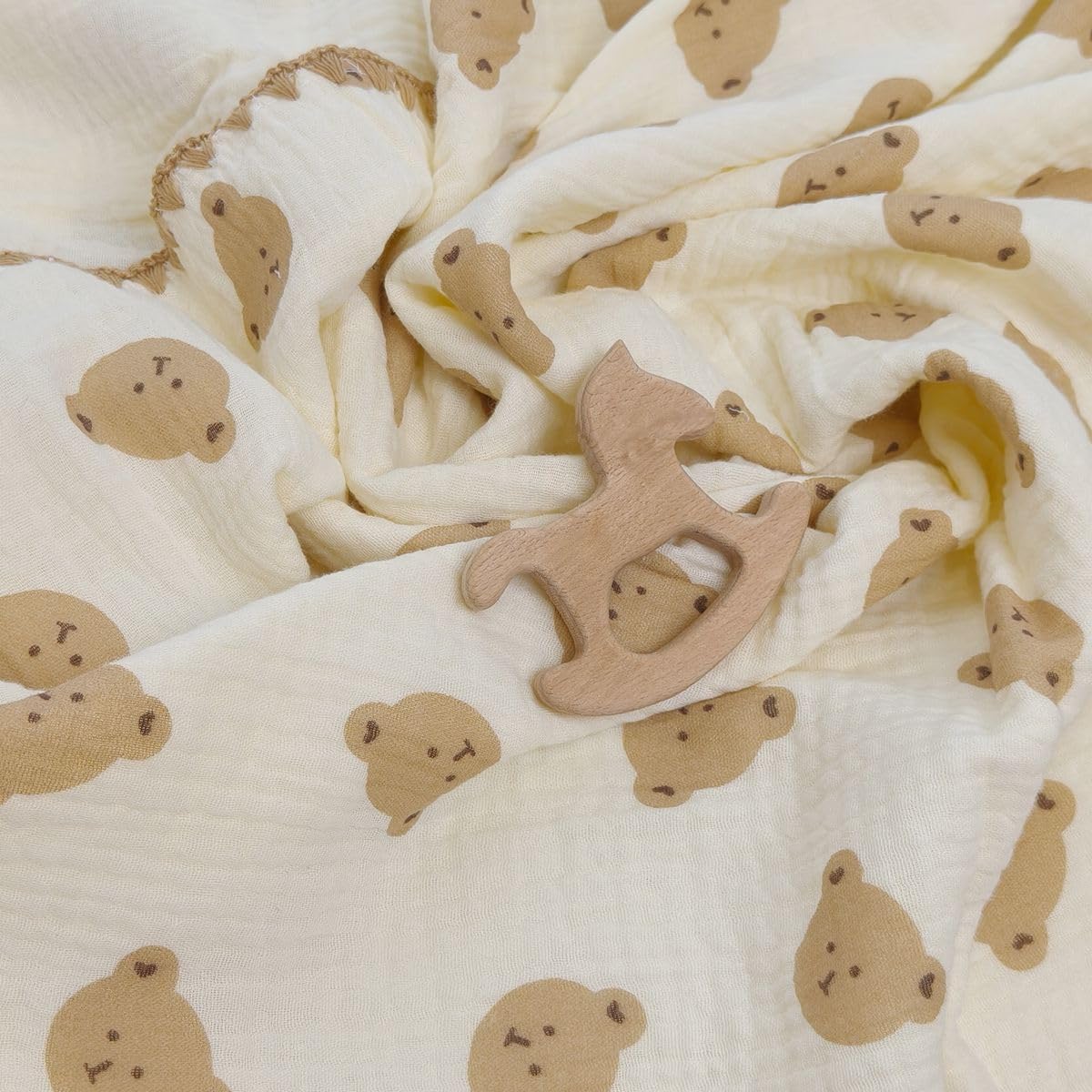 Detalle 2 de Gunnaicat Cotton Muslin Baby Blanket, 40 x 40 Inch