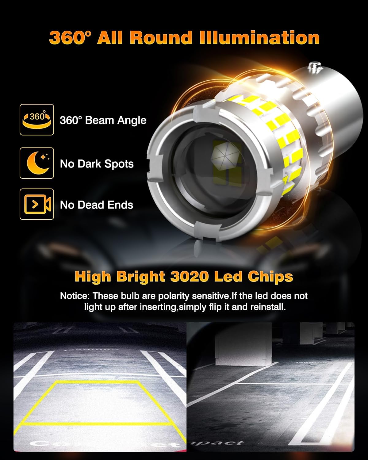 Thumbnail 3 de NATGIC Xenon White BAU15S PY21W LED Bulbs – 2 Pack (Reverse/Brake/Tail Lights)