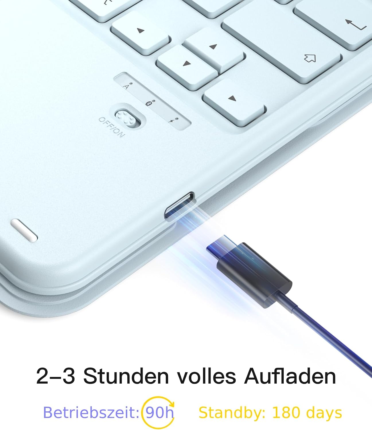 Detalle de Inateck iPad-Hülle mit Tastatur „Classic N0001“ (QWERTZ) für iPad Air 11 & Pro 11 mit Touchpad