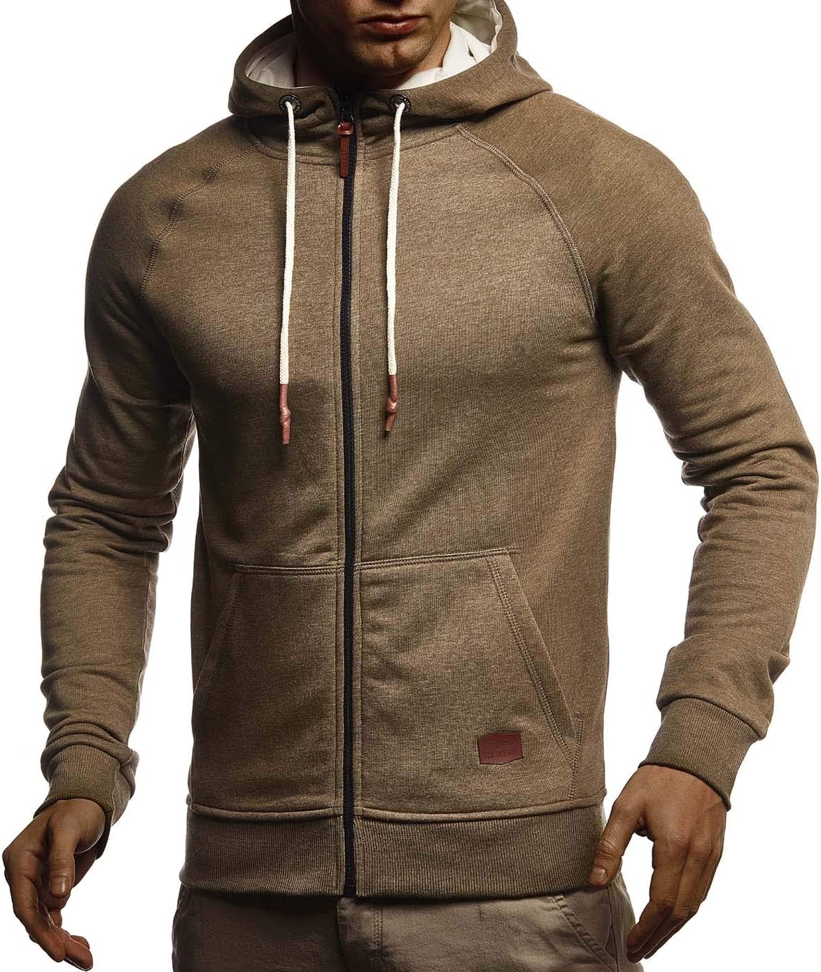 Thumbnail 6 de Leif Nelson LN8124 – veste de survêtement à capuche homme en coton, coupe ajustée, noir