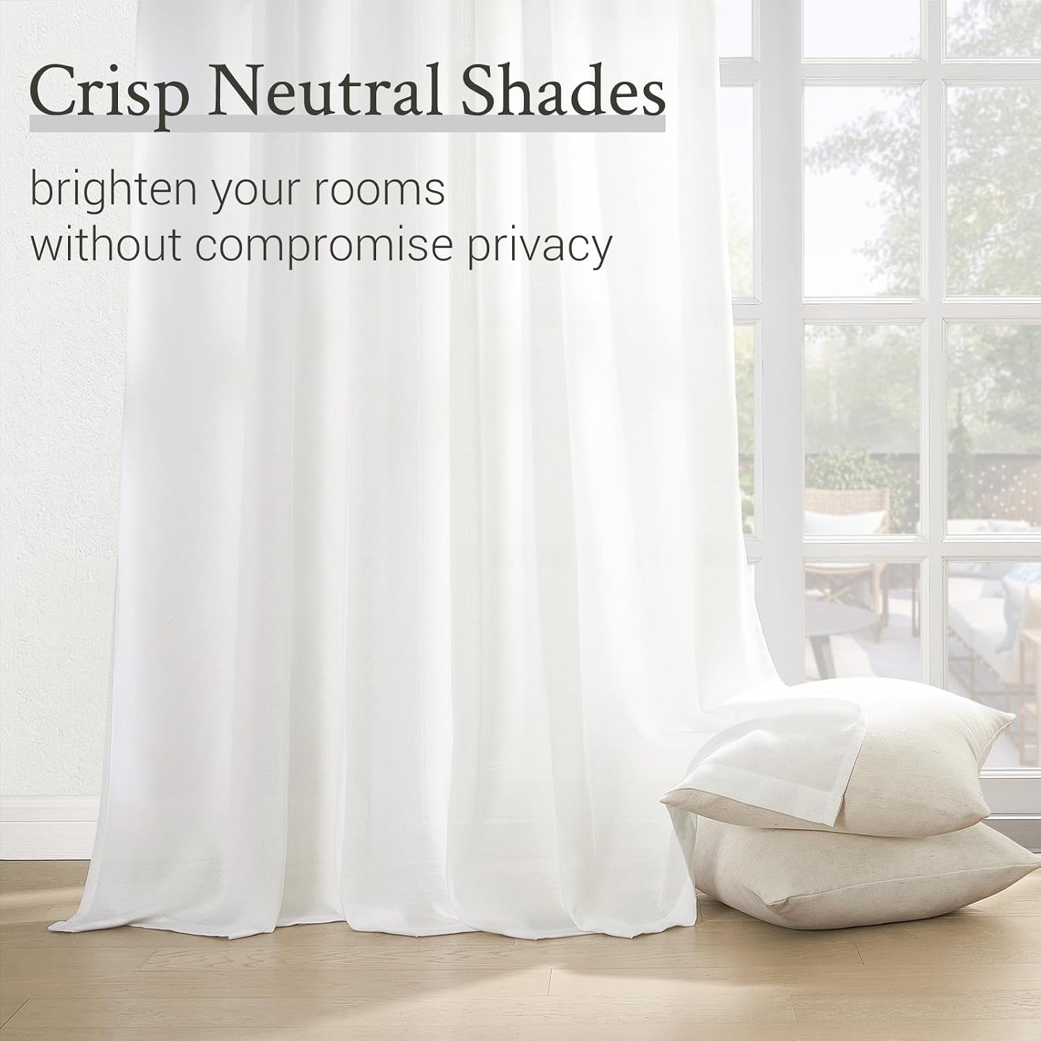 Detalle de Topfinel Linen Curtains, 96 Inches