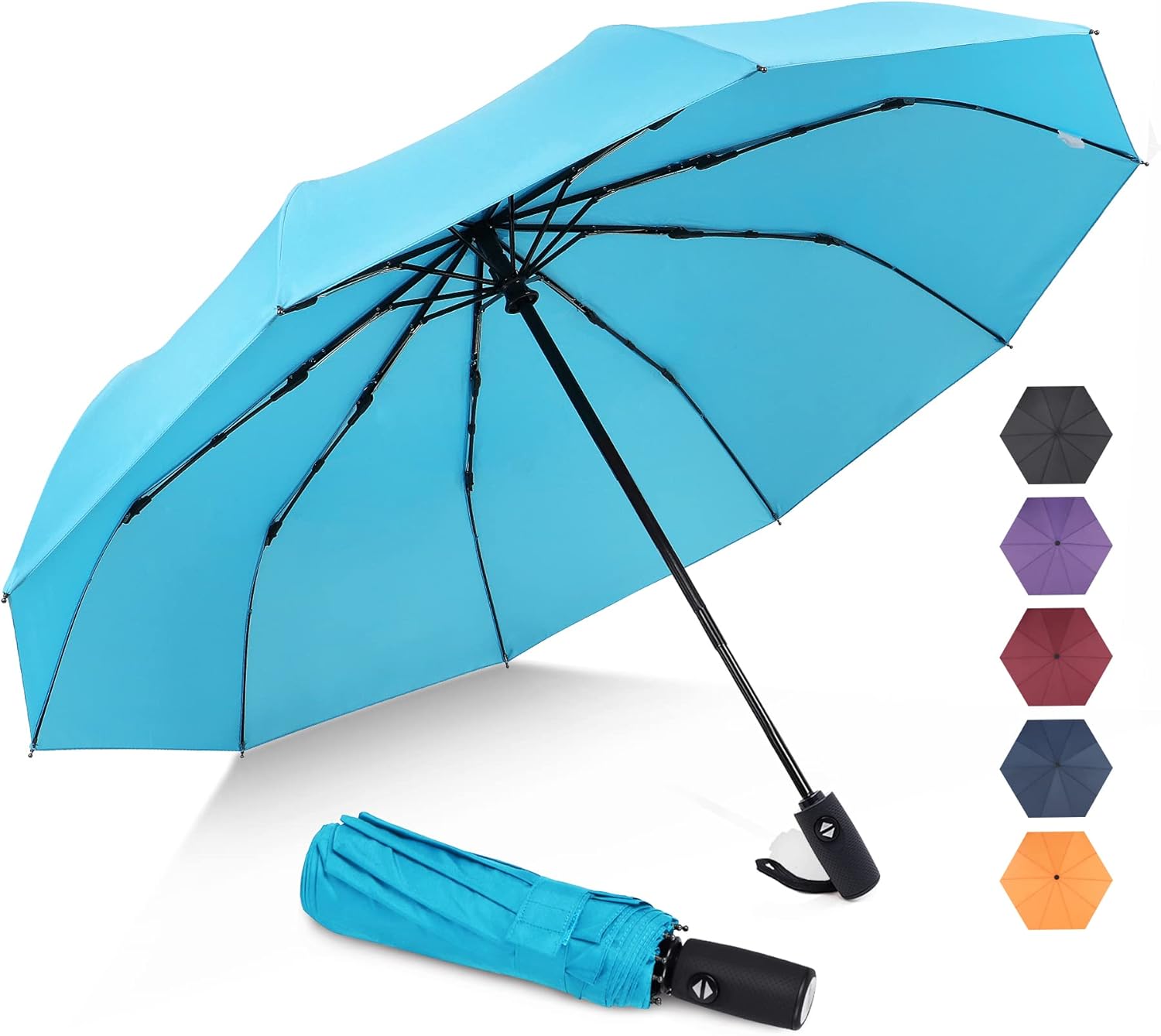 Thumbnail 6 de ZOMAKE Parapluie Pliant Résistant au Vent – Mini Noir, 32 cm, 10 Côtes et Ouverture Automatique