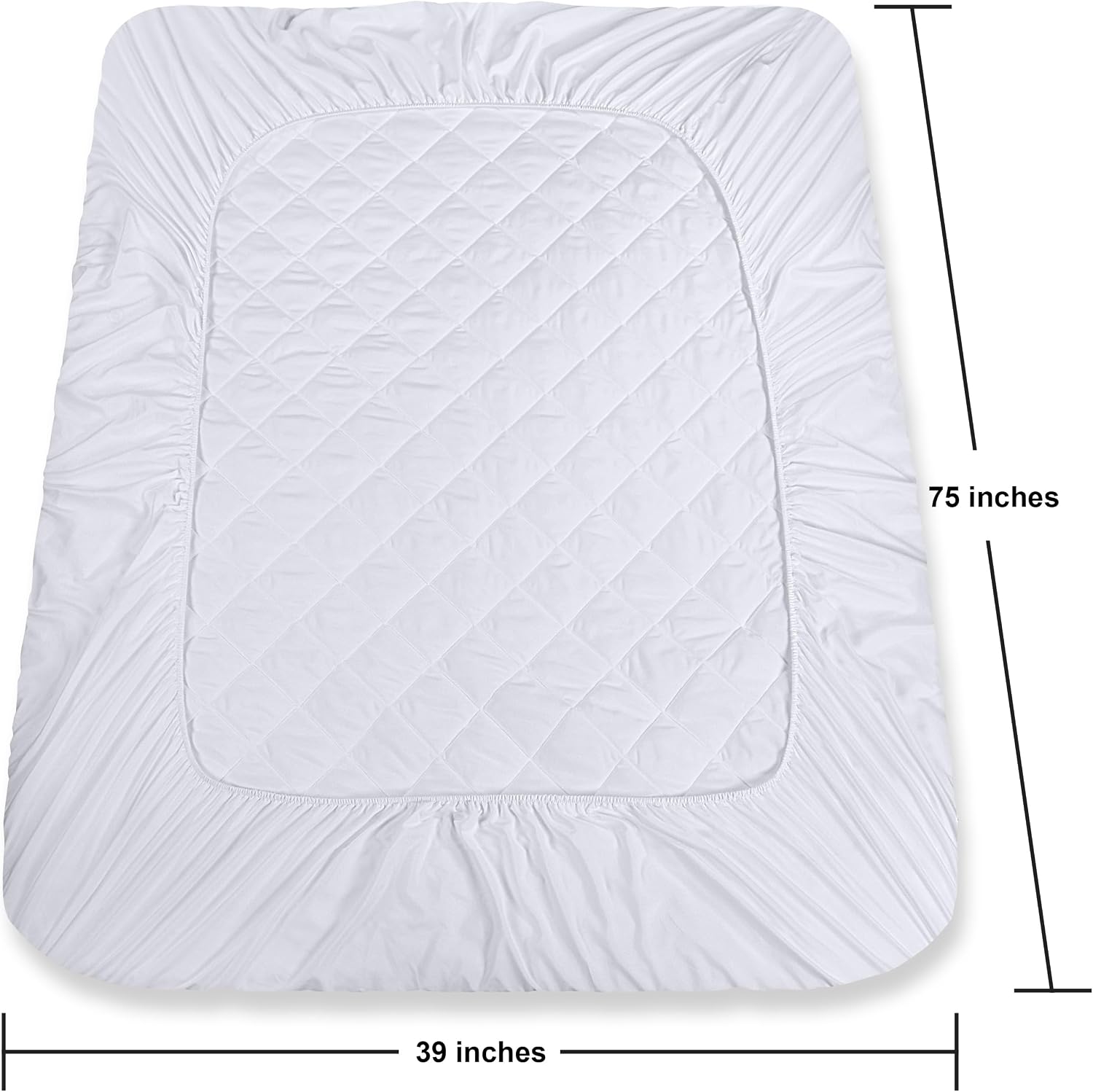Detalle 1 de Utopia Bedding UB0045 Twin Mattress Pad, Quilted, 16-Inch Deep Pocket