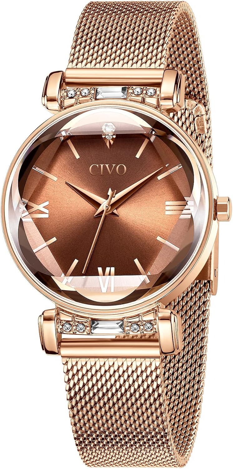 Detalle de CIVO Orologio da donna analogico in stile stellato con cinturino a maglia e movimento al quarzo