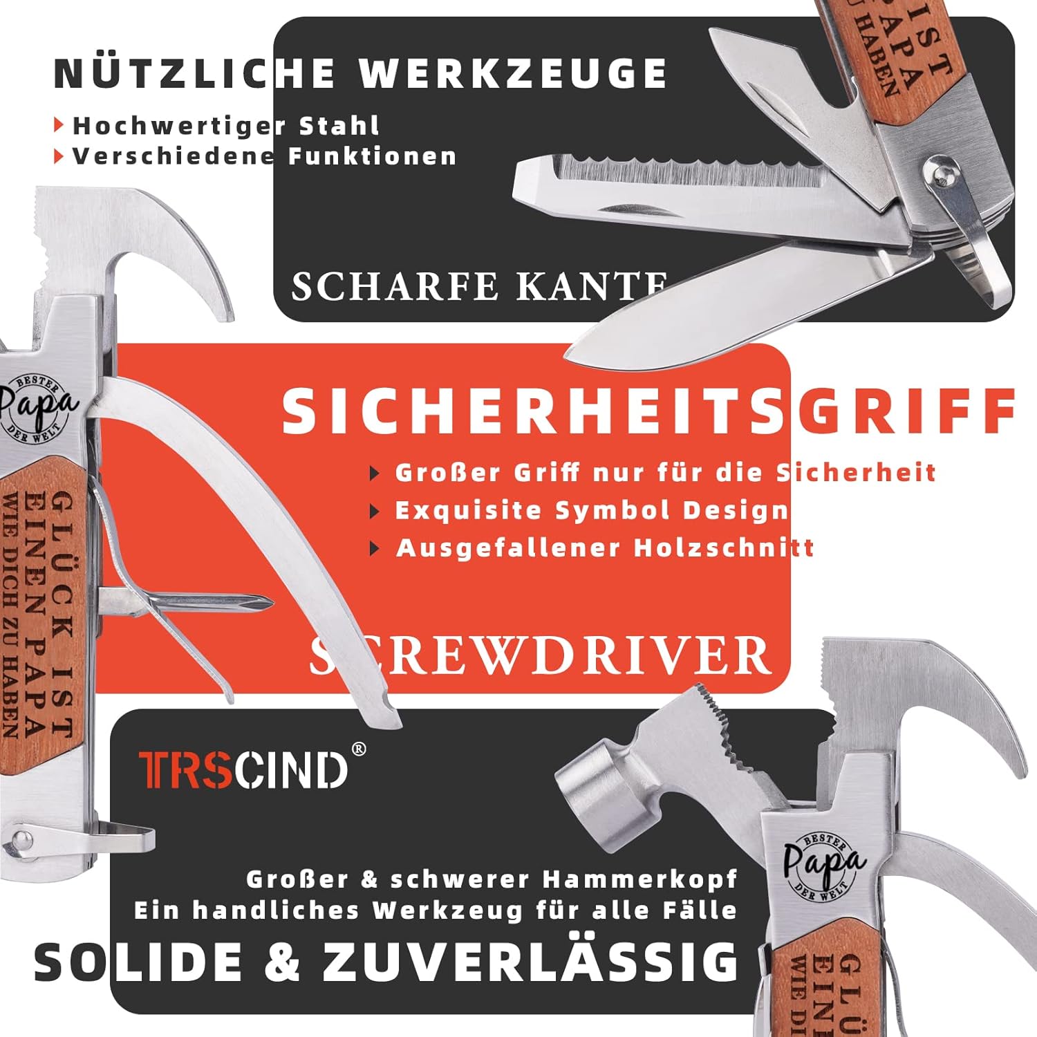 Thumbnail 1 de TRSCIND Multitool Hammer – 12/14-in-1 Geschenk für Papa