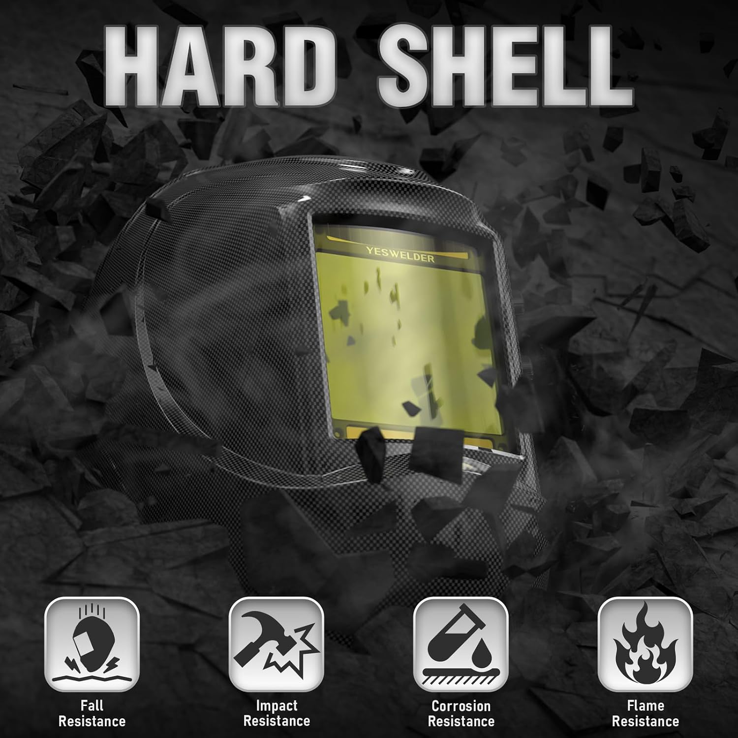 Thumbnail 4 de YESWELDER Large View Auto-Darkening Welding Helmet (Blue Light Blocking) with 4 Arc Sensors