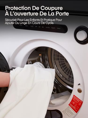 Thumbnail 8 de FOHERE sèche-linge à évacuation 4 kg, 1 200 W, 6 programmes, tambour inox