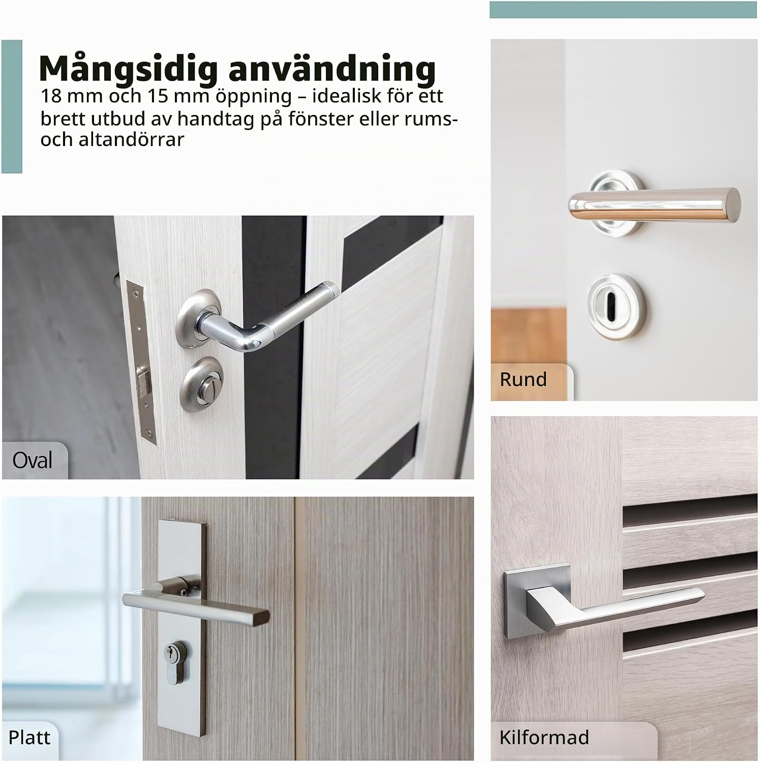 Thumbnail 5 de virea dörrhandtagsbuffertar, 6-pack i transparent PVC med öppningar på 15 och 18 mm