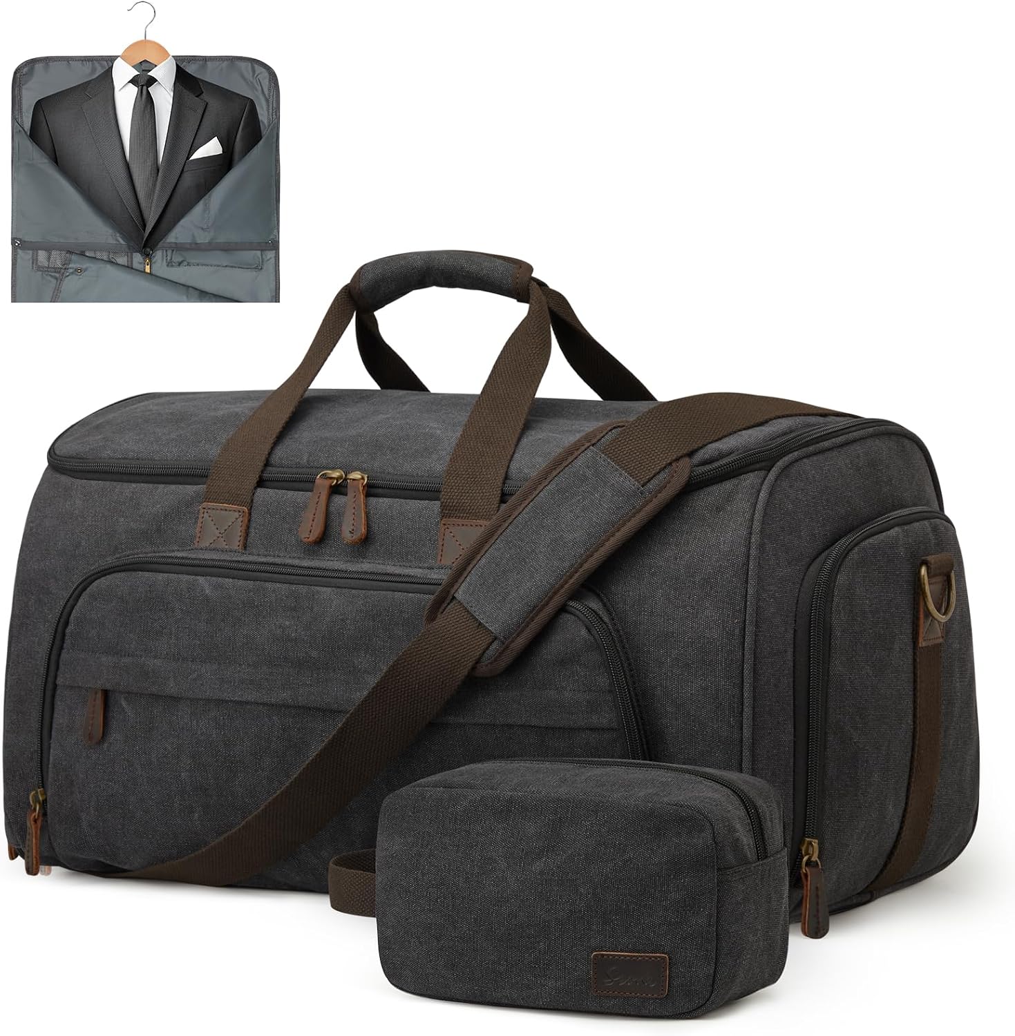 Detalle de S-ZONE 60L 3 in 1 borsa per vestiti convertibile con astuccio da toilette