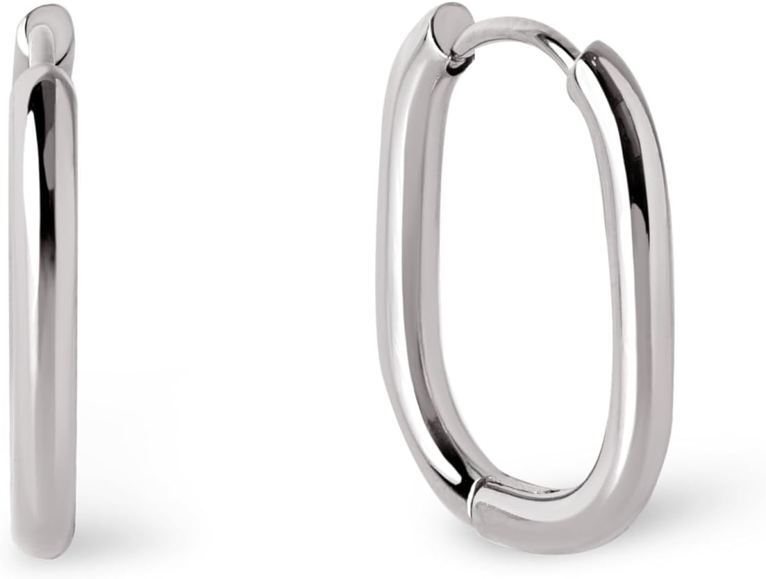 Detalle de SINGULARU Aro Bossa Ovalado, acero — cierre click 💍