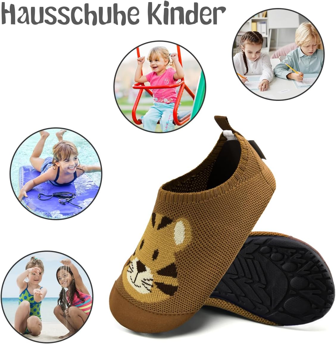 Thumbnail 6 de Kyopp Hausschuhe Kinder Mädchen Barfussschuhe – rutschfeste, atmungsaktive Kleinkind‑Pantoletten für Kindergarten