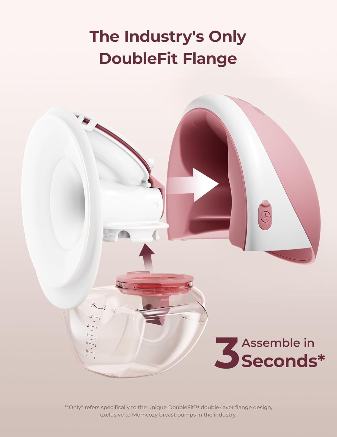 Detalle de Momcozy Hands Free Breast Pump Mobile Flow M9 Upgrade (Cozy Red, 24mm) – App-Controlled, Wearable