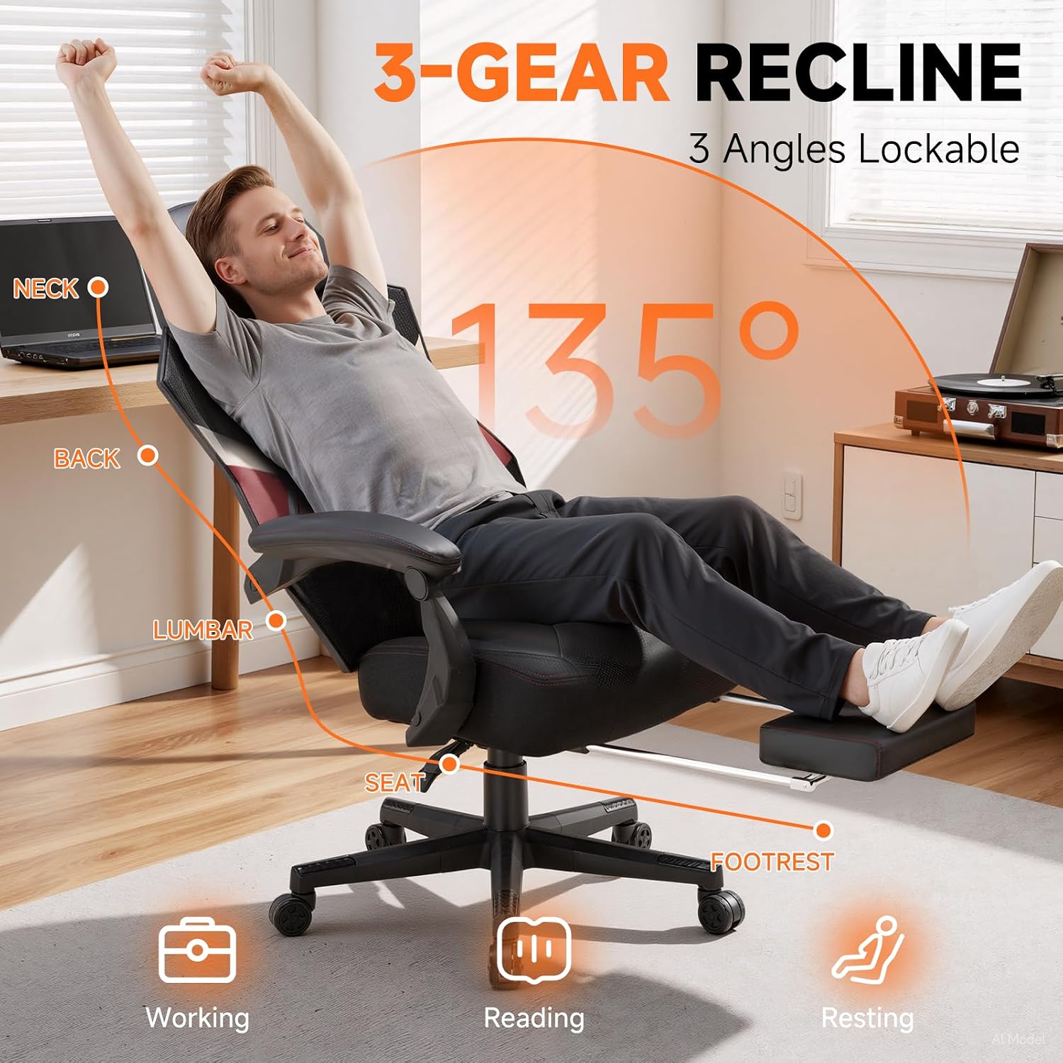 Detalle de GTPLAYER Gaming Chair with Mesh