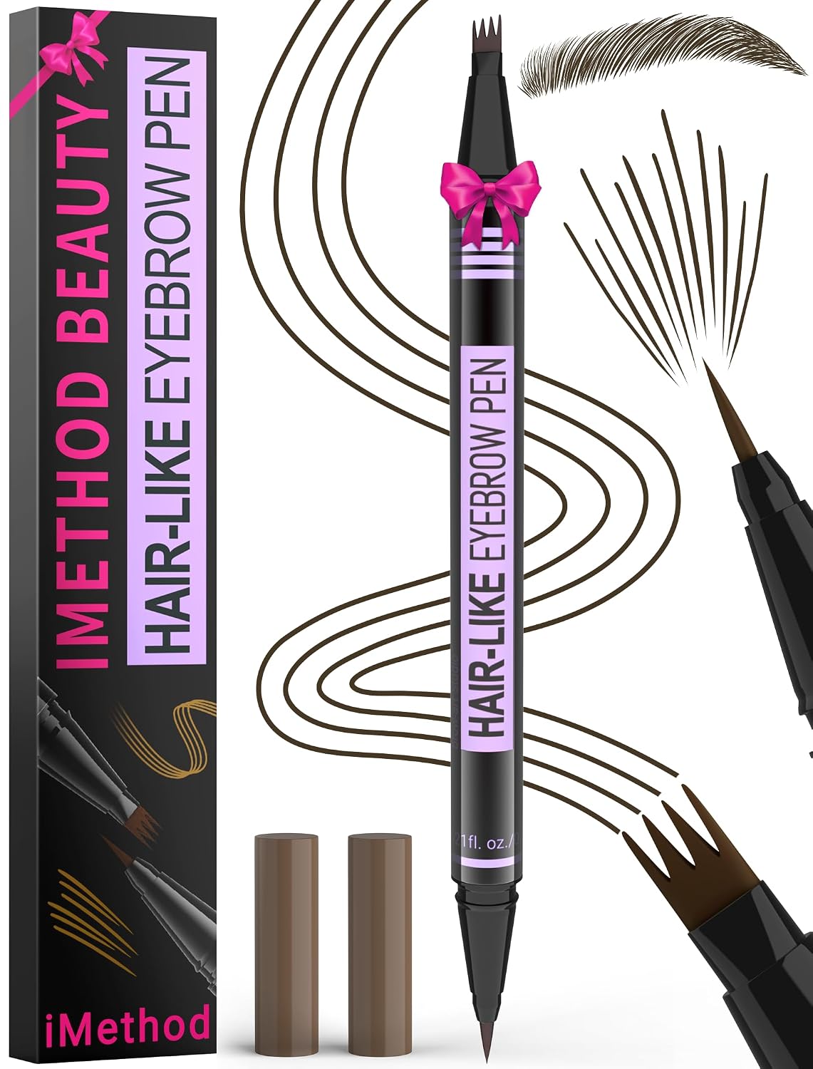 Detalle de iMethod Microblading Augenbrauenstift Dual-Ended 2-in-1 mit 4-Micro-Gabelspitzen