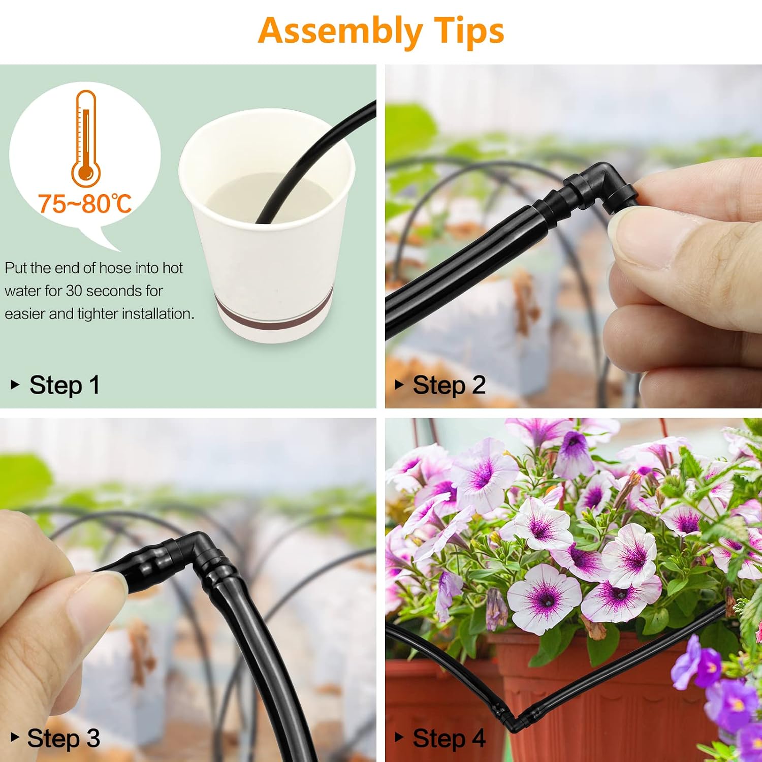 Detalle de JOYPRO Drip Irrigation Fittings Kit for 1/4-Inch Tubing