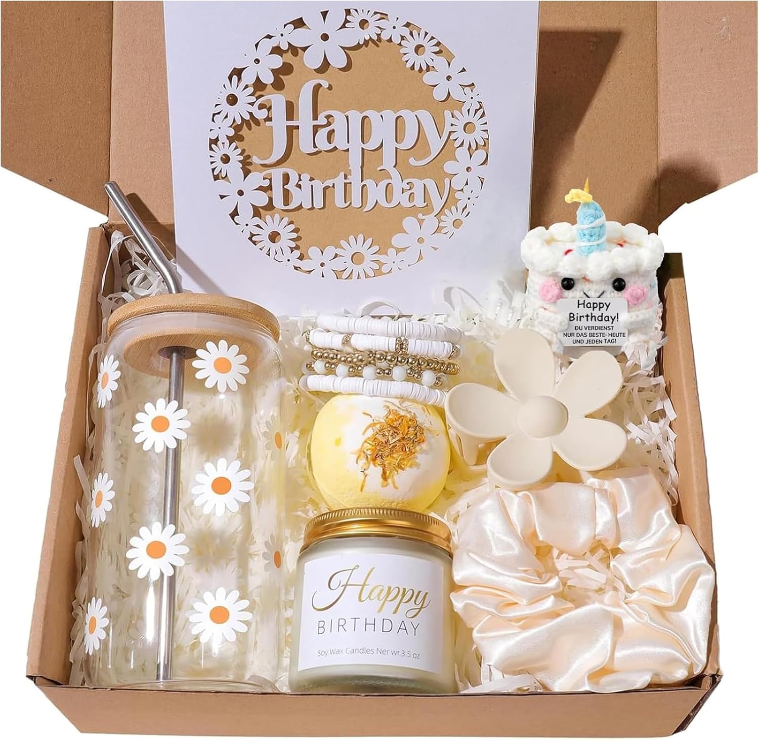 MKUOOY Geburtstagsgeschenkset für Frauen – Geschenkkorb mit 9 Artikeln für Freundin, Schwester, Ehefrau & mehr