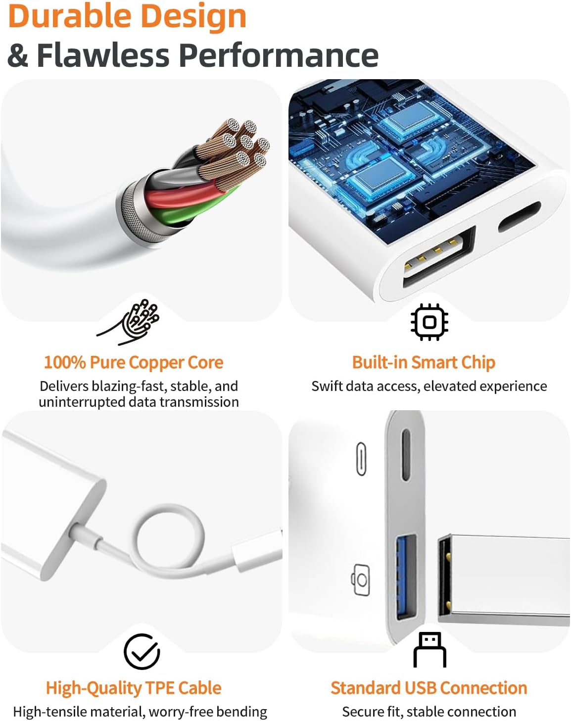 Thumbnail 5 de Lightning to USB Camera Adapter with Charging Port