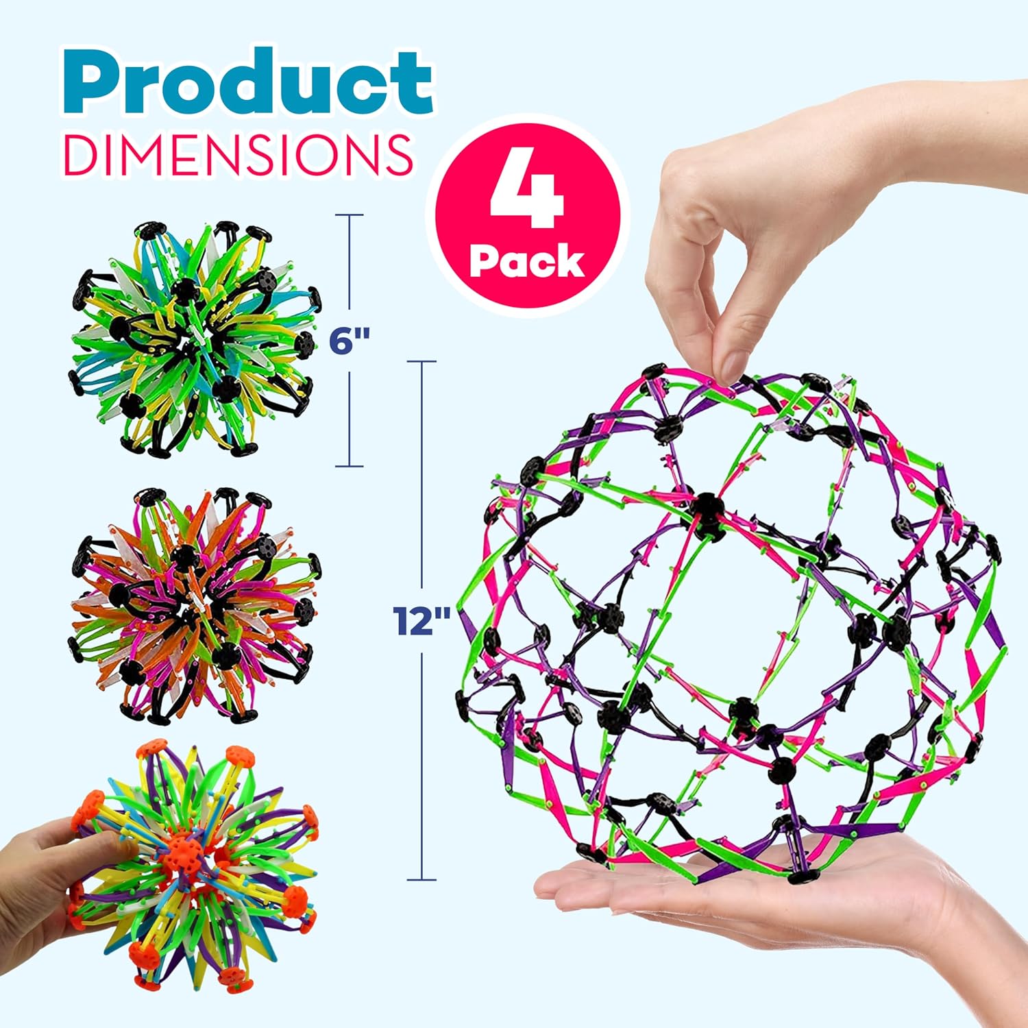 Detalle de 4E's Novelty Expandable Breathing Ball 4-Pack