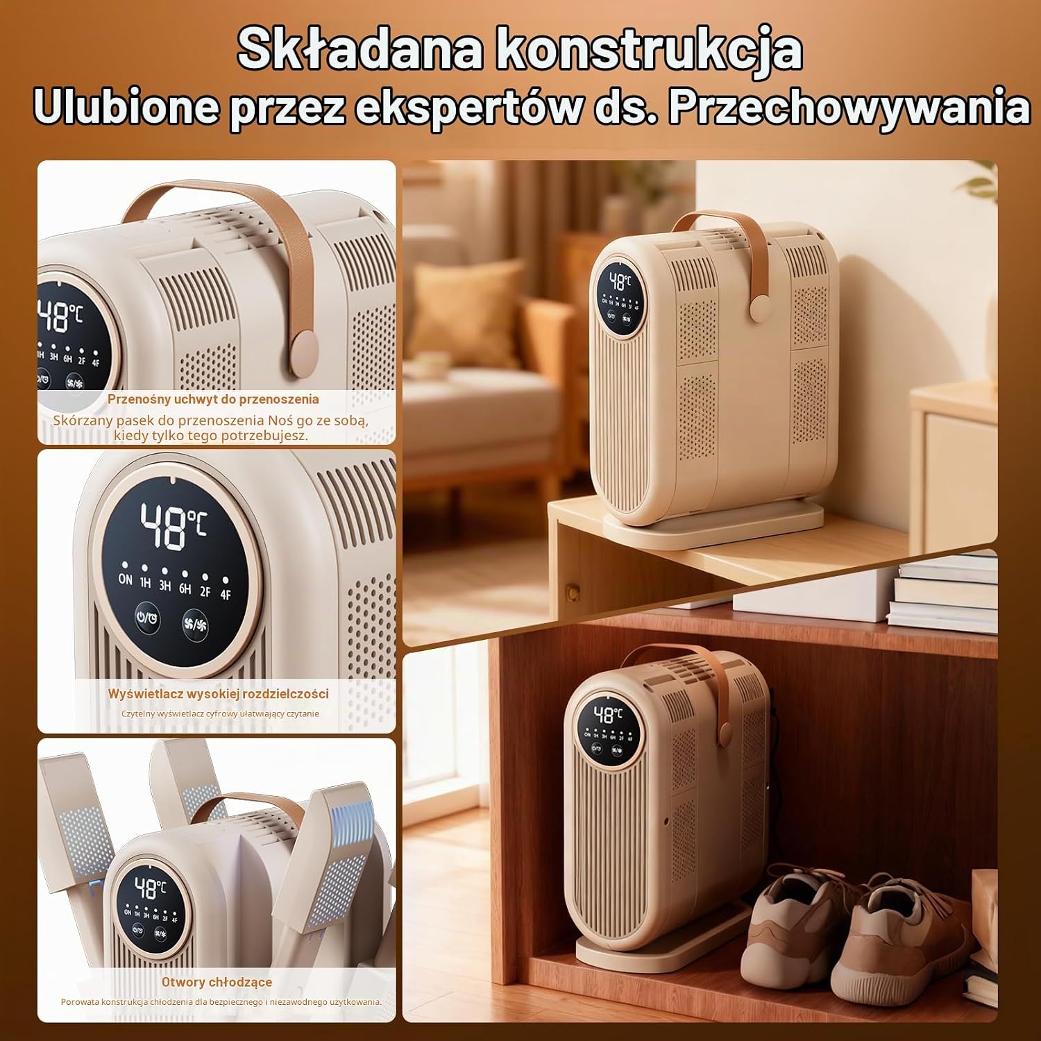 Detalle de Indrnif 4 w 1 – antybakteryjna suszarka do butów, rękawic i skarpet