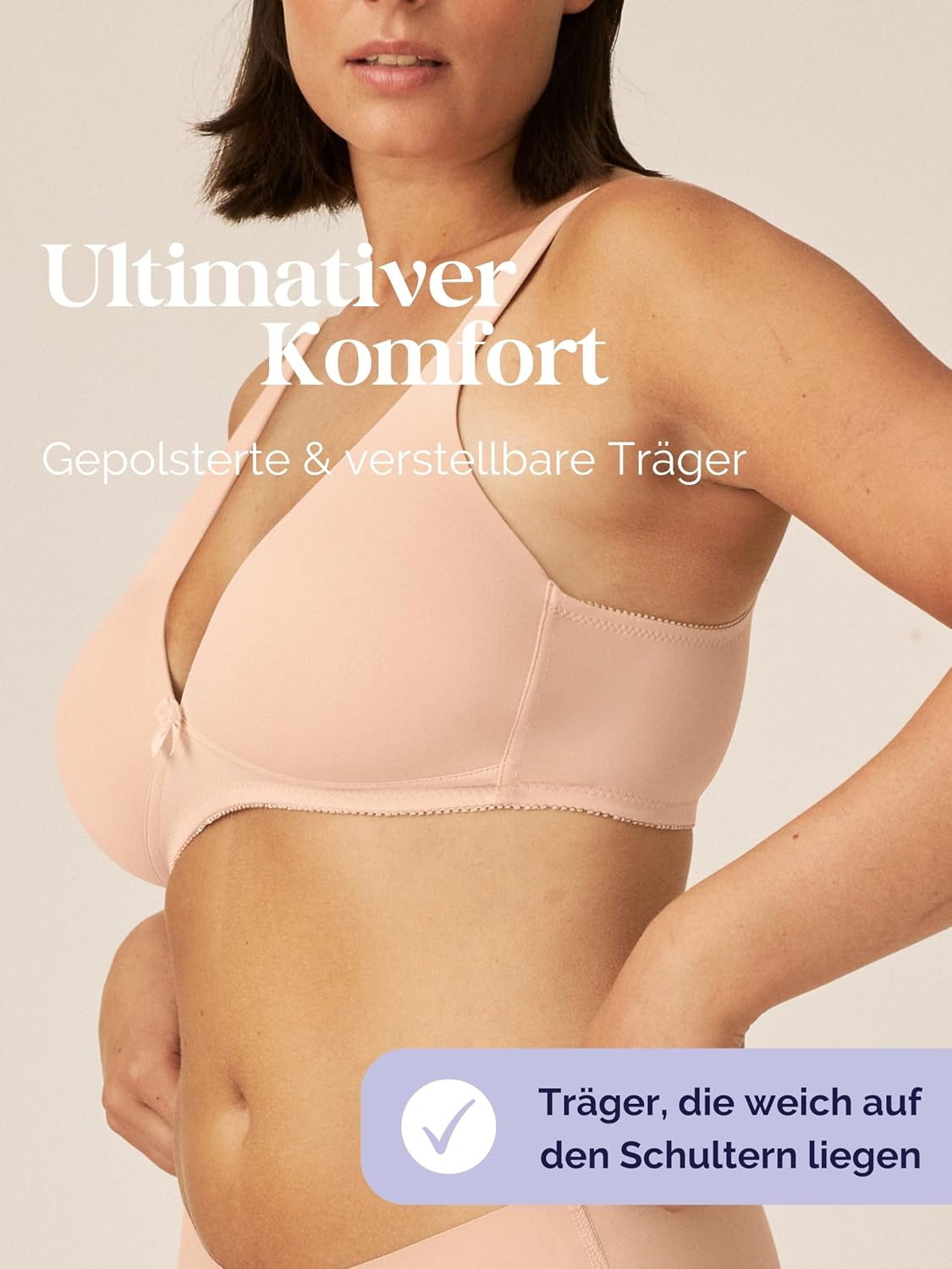 Thumbnail 1 de Naturana® BH Damen ohne Bügel [Cup A-D] mit nahtlosen Cups und gepolsterten Trägern – Komfort trifft Passform