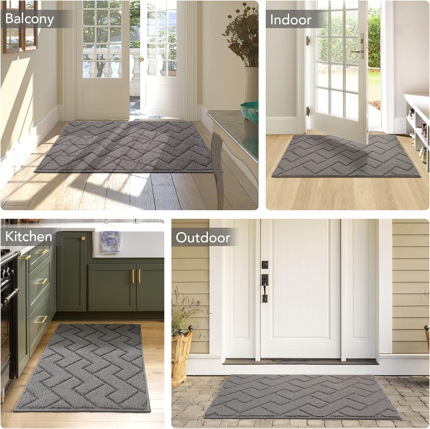 Thumbnail 6 de Biscpro BBGS-80120-Grey Indoor Door Mat, 80 x 120 cm, Washable, Non-Slip