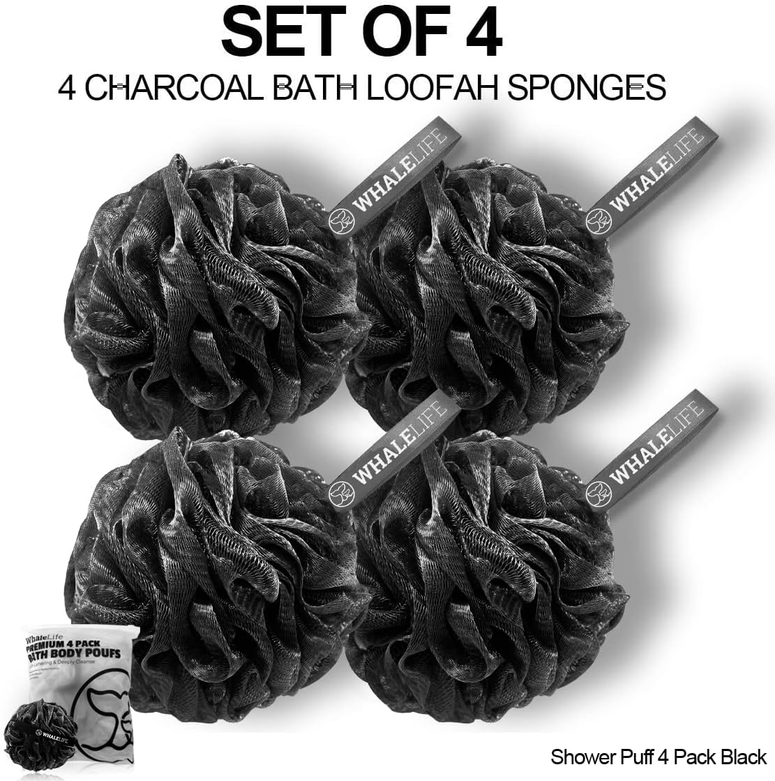 Detalle 2 de WhaleLife Loofah 4-Pack Shower Sponges